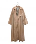 ebureエブール）の古着「マナードツイルフレアトレンチコート」｜ピンク