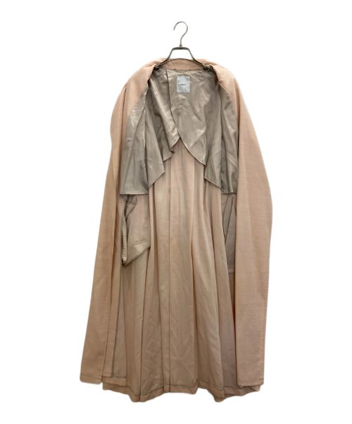 ebure（エブール）ebure (エブール) マナードツイルフレアトレンチコート ピンク サイズ:36の古着・服飾アイテム