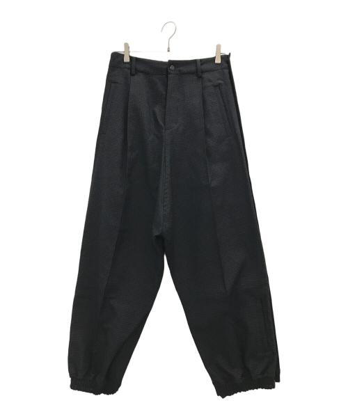 beautiful people（ビューティフルピープル）beautiful people (ビューティフルピープル) double-end gingham cloth track pants ブラック サイズ:40の古着・服飾アイテム