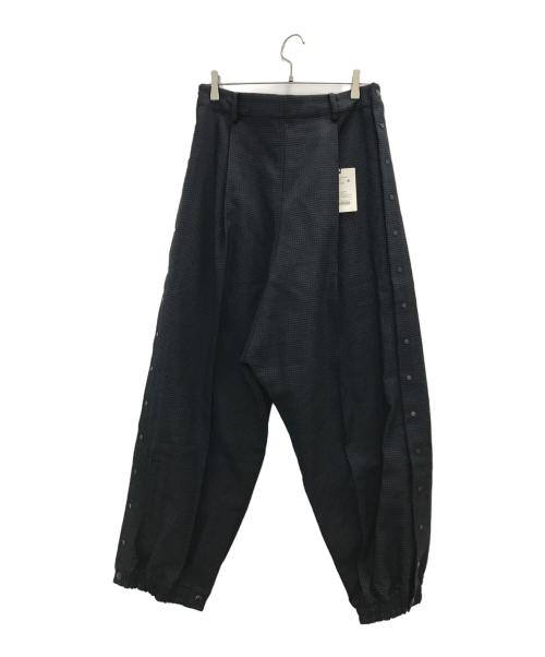 beautiful people（ビューティフルピープル）beautiful people (ビューティフルピープル) double-end gingham cloth track pants ブラック サイズ:40の古着・服飾アイテム