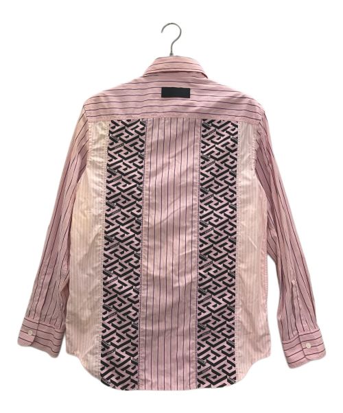 VERSACE（ヴェルサーチェ）VERSACE (ヴェルサーチ) ラグレカ ストライプシャツ ピンク サイズ:44の古着・服飾アイテム