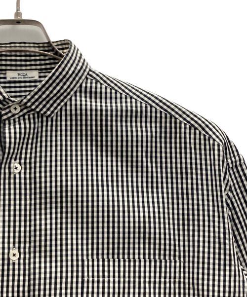 ticca（ティッカ）ticca (ティッカ) スクエアビッグシャツ ホワイト×ブラック サイズ:freeの古着・服飾アイテム