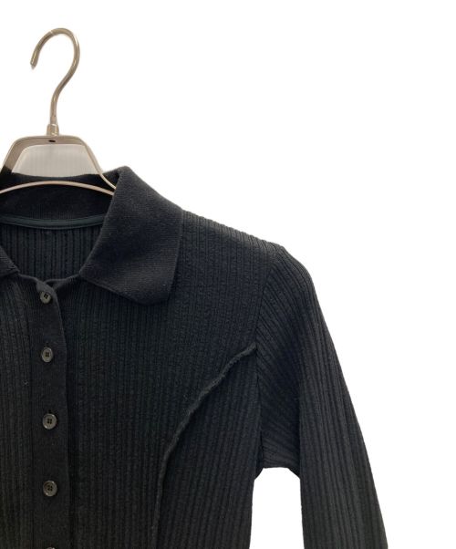 LE CIEL BLEU（ルシェルブルー）LE CIEL BLEU (ルシェルブルー) RIB POLO DRESS ブラック サイズ:36の古着・服飾アイテム