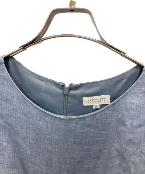 MACKINTOSH PHILOSOPHY（マッキントッシュ フィロソフィー）MACKINTOSH PHILOSOPHY (マッキントッシュフィロソフィー) リネンワンピース ブルー サイズ:38の古着・服飾アイテム