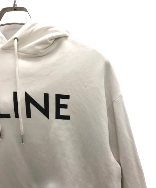 CELINE（セリーヌ）CELINE (セリーヌ) ルーズ フーディー ホワイト サイズ:XLの古着・服飾アイテム