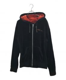 AVIREX（アヴィレックス）の古着「ベロアパーカー」｜ネイビー