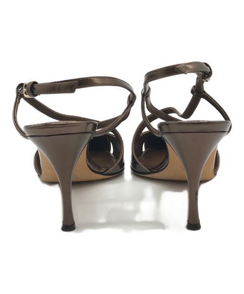 sergio rossi（セルジオロッシ）sergio rossi (セルジオロッシ) アンクルストラップサンダル ブロンズ サイズ:37の古着・服飾アイテム