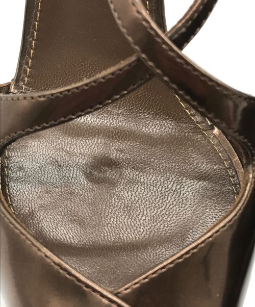 sergio rossi（セルジオロッシ）sergio rossi (セルジオロッシ) アンクルストラップサンダル ブロンズ サイズ:37の古着・服飾アイテム