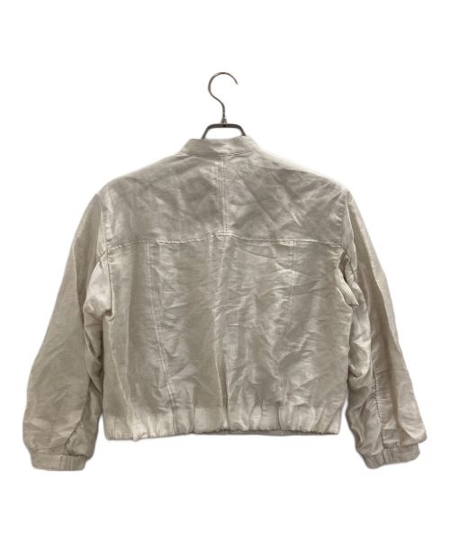 LINO k.t（リノ ケーティー）LINO K.T (リノ ケーティー) リネンシルクシフォン シャツブルゾン ベージュ サイズ:5 未使用品の古着・服飾アイテム