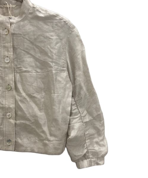 LINO k.t（リノ ケーティー）LINO K.T (リノ ケーティー) リネンシルクシフォン シャツブルゾン ベージュ サイズ:5 未使用品の古着・服飾アイテム