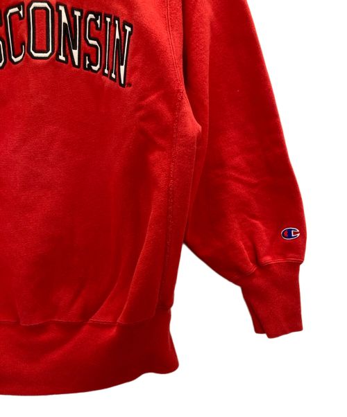 Champion REVERSE WEAVE（チャンピオン リバース ウィーブ）Champion REVERSE WEAVE (チャンピオンリバースウィーブ) 刺繍ロゴリバースウィーブスウェット レッド サイズ:Ⅿの古着・服飾アイテム