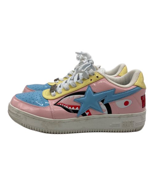 BAPESTA（ベイプスタ）BAPESTA (ベイプスタ) SHARK BAPE STA  LOW ピンク×ブルー サイズ:US9の古着・服飾アイテム