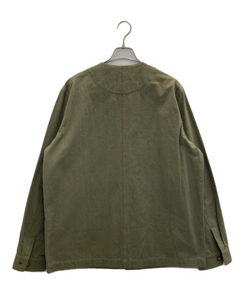 KLOKE（クローク）KLOKE (クローク) ノーカラージャケット カーキ サイズ:Ⅿの古着・服飾アイテム