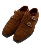 George Cleverleyジョージクレバリ）の古着「スウェードモンクストラップシューズ」｜ブラウン