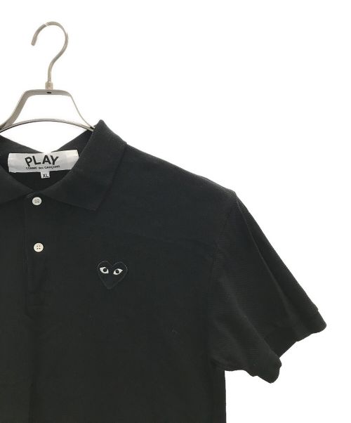 PLAY COMME des GARCONS（プレイコムデギャルソン）PLAY COMME des GARCONS (プレイ コムデギャルソン) ポロシャツ ブラック サイズ:XLの古着・服飾アイテム