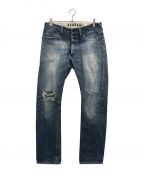 Denhamデンハム）の古着「ダメージデニムパンツ」｜インディゴ