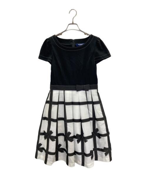 M'S GRACY（エムズグレイシー）M'S GRACY (エムズグレイシー) ドッキングワンピース ブラック×ホワイト サイズ:38の古着・服飾アイテム