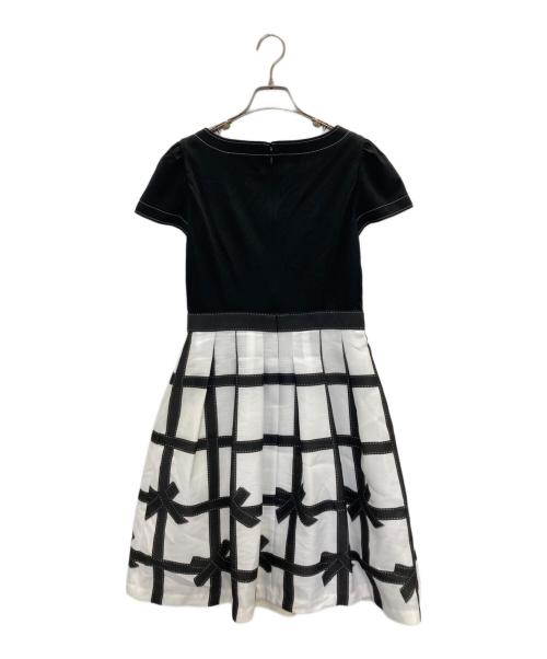M'S GRACY（エムズグレイシー）M'S GRACY (エムズグレイシー) ドッキングワンピース ブラック×ホワイト サイズ:38の古着・服飾アイテム