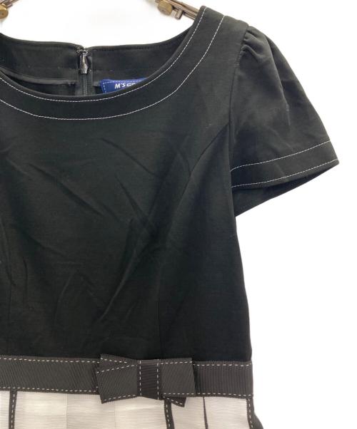 M'S GRACY（エムズグレイシー）M'S GRACY (エムズグレイシー) ドッキングワンピース ブラック×ホワイト サイズ:38の古着・服飾アイテム