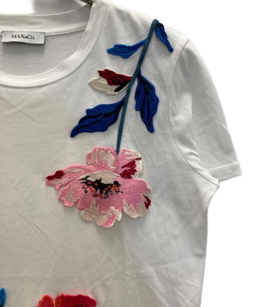 MAX&Co.（マックスアンドコー）MAX&Co. (マックスアンドコー) 刺繍ワッペンTシャツ ホワイト サイズ:Sの古着・服飾アイテム