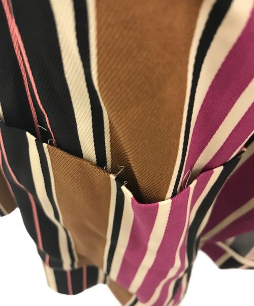 MAX&Co.（マックスアンドコー）MAX&Co. (マックスアンドコー) ストライプジャケット パープル サイズ:40の古着・服飾アイテム