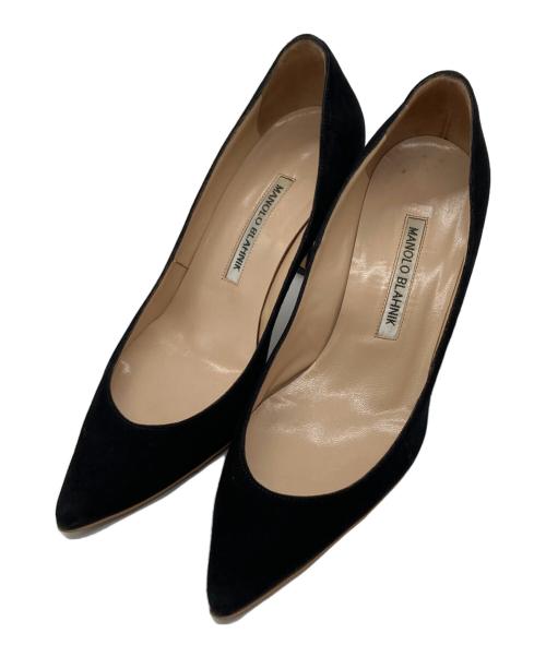 Manolo Blahnik（マノロブラニク）Manolo Blahnik (マノロブラニク) スウェードパンプス ブラック サイズ:35 1/2の古着・服飾アイテム