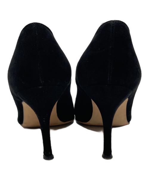 Manolo Blahnik（マノロブラニク）Manolo Blahnik (マノロブラニク) スウェードパンプス ブラック サイズ:35 1/2の古着・服飾アイテム