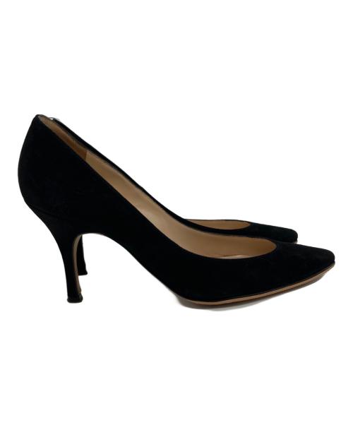 Manolo Blahnik（マノロブラニク）Manolo Blahnik (マノロブラニク) スウェードパンプス ブラック サイズ:35 1/2の古着・服飾アイテム