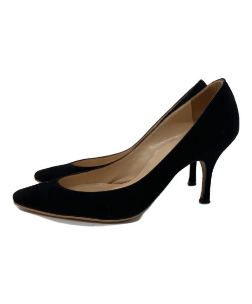 Manolo Blahnik（マノロブラニク）Manolo Blahnik (マノロブラニク) スウェードパンプス ブラック サイズ:35　1/2の古着・服飾アイテム