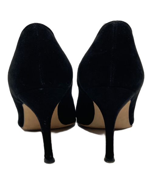 Manolo Blahnik（マノロブラニク）Manolo Blahnik (マノロブラニク) スウェードパンプス ブラック サイズ:35　1/2の古着・服飾アイテム