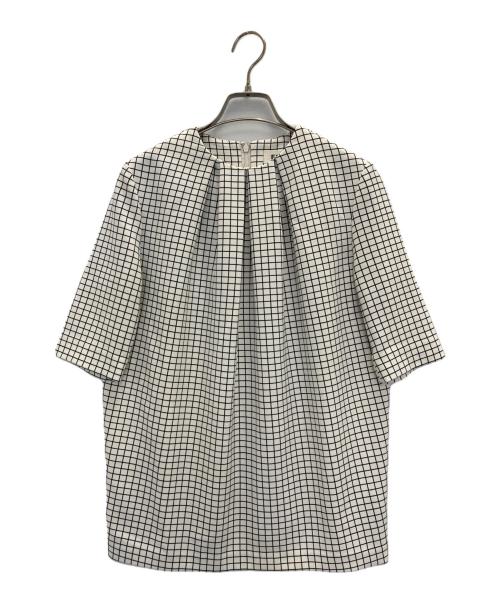 ENFOLD（エンフォルド）ENFOLD (エンフォルド) エンフォルド ウインドペーンチェック ブラウス ホワイト×ブラック サイズ:Sの古着・服飾アイテム