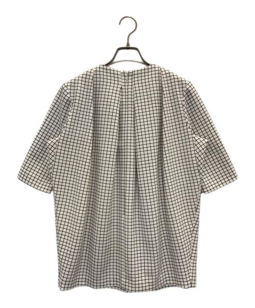 ENFOLD（エンフォルド）ENFOLD (エンフォルド) エンフォルド ウインドペーンチェック ブラウス ホワイト×ブラック サイズ:Sの古着・服飾アイテム