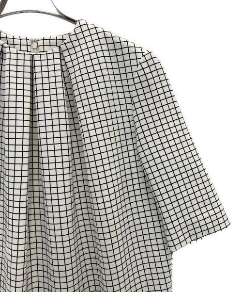 ENFOLD（エンフォルド）ENFOLD (エンフォルド) エンフォルド ウインドペーンチェック ブラウス ホワイト×ブラック サイズ:Sの古着・服飾アイテム