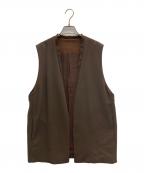ESLOWエスロー）の古着「SIDE ZIP VEST サイドジップベスト」｜ブラウン