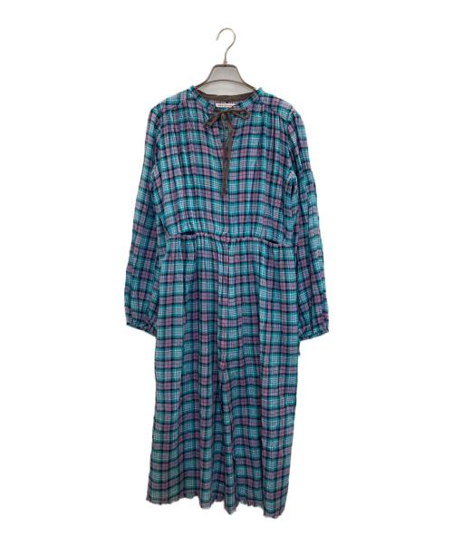 AKANE UTSUNOMIYA（アカネウツノミヤ）AKANE UTSUNOMIYA (アカネウツノミヤ) チェックワンピース ブルー サイズ:38の古着・服飾アイテム