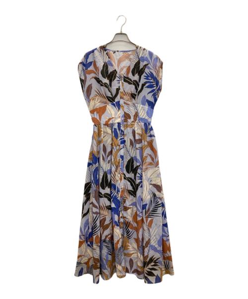 Pinky & Dianne（ピンキーアンドダイアン）Pinky & Dianne (ピンキーアンドダイアン) リーフプリントマキシワンピース ラベンダー サイズ:36 未使用品の古着・服飾アイテム