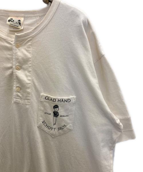 GLAD HAND（グラッドハンド）GLAD HAND (グラッドハンド) ヘンリーネックカットソー ホワイト サイズ:XLの古着・服飾アイテム