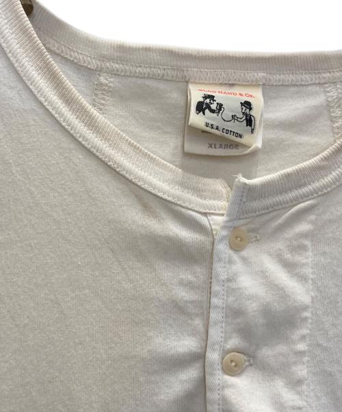 GLAD HAND（グラッドハンド）GLAD HAND (グラッドハンド) ヘンリーネックカットソー ホワイト サイズ:XLの古着・服飾アイテム