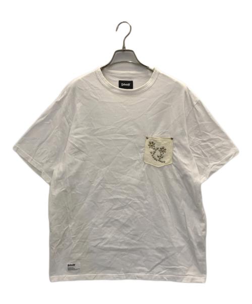 Schott（ショット）Schott (ショット) レザーポケットTシャツ ホワイト サイズ:XLの古着・服飾アイテム
