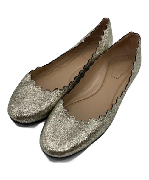 Chloe（クロエ）Chloe (クロエ) フラットシューズ ゴールド サイズ:37の古着・服飾アイテム