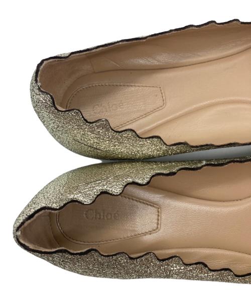 Chloe（クロエ）Chloe (クロエ) フラットシューズ ゴールド サイズ:37の古着・服飾アイテム