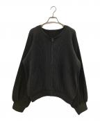SPECCHIOスペッチオ）の古着「ノーカラープリーツジャケット」｜ブラック