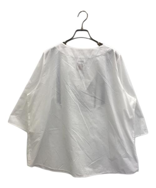 Coohem（コーヘン）Coohem (コーヘン) ウォッシャブルボヘミアンツイードプルオーバーシャツ ホワイト サイズ:Lの古着・服飾アイテム