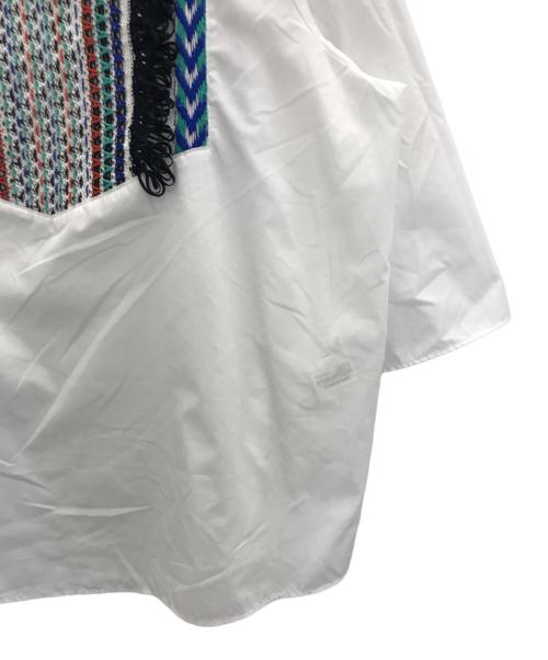 Coohem（コーヘン）Coohem (コーヘン) ウォッシャブルボヘミアンツイードプルオーバーシャツ ホワイト サイズ:Lの古着・服飾アイテム