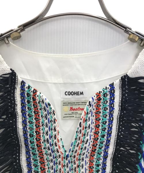 Coohem（コーヘン）Coohem (コーヘン) ウォッシャブルボヘミアンツイードプルオーバーシャツ ホワイト サイズ:Lの古着・服飾アイテム