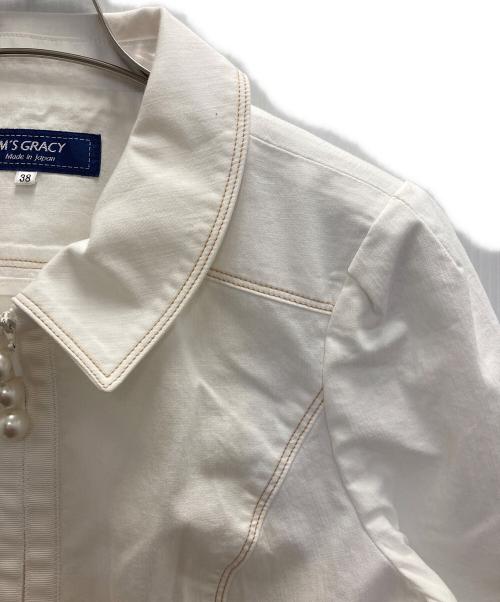M'S GRACY（エムズグレイシー）M'S GRACY (エムズグレイシー) レース装飾ジャケット ホワイト サイズ:Mの古着・服飾アイテム