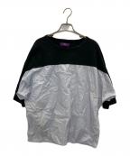 Y’sワイズ）の古着「切替ブラウス」｜ブラック×ブルー