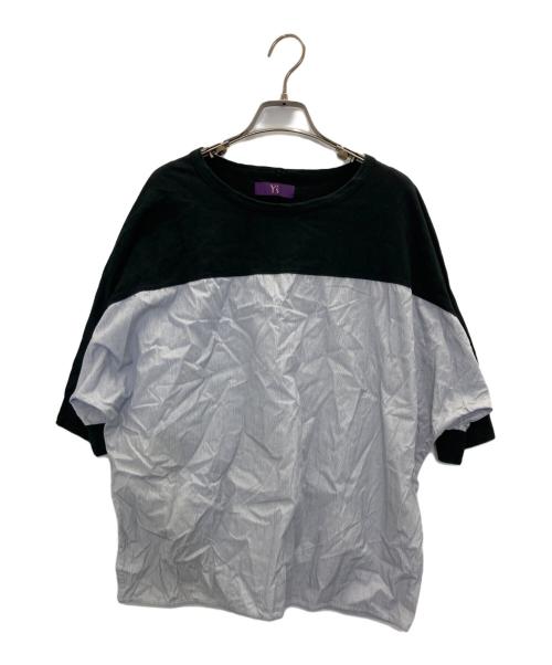 Y’s（ワイズ）Y’s (ワイズ) 切替ブラウス ブラック×ブルー サイズ:2の古着・服飾アイテム