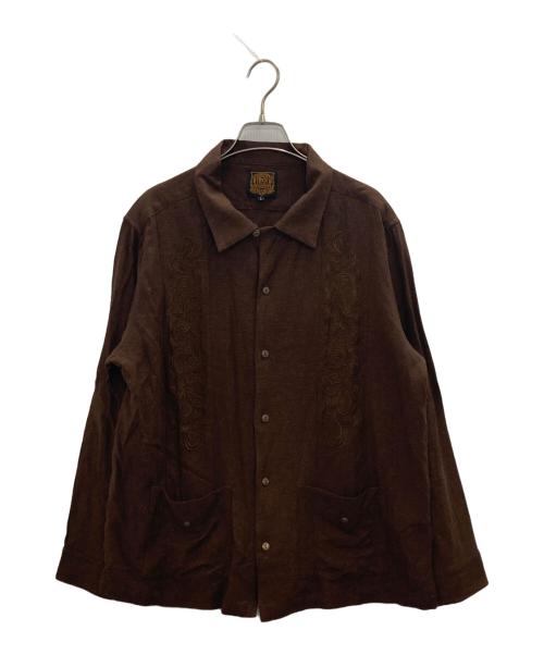 KUSTOMSTYLE（カスタムスタイル）KUSTOMSTYLE (カスタムスタイル) シャツ ブラウン サイズ:Lの古着・服飾アイテム