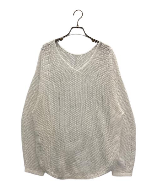 Noble（ノーブル）Noble (ノーブル) ペーパーヤーンカノコBackVプルオーバー ホワイト サイズ:FREEの古着・服飾アイテム